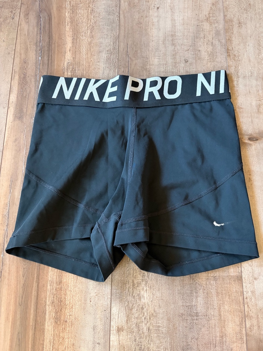 black Nike Pro 3-inch athletic compression shorts. Size medium